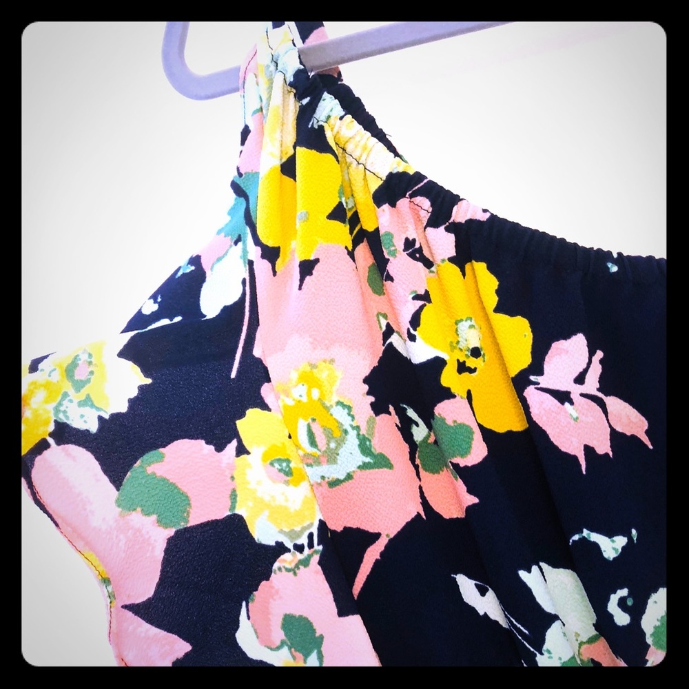 One shoulder ruffled flirty dress